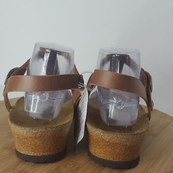 Papillio by Birkenstock Ashley BrownLeather T-Strap Wedge Sandals Women's EU 41 - Picture 6 of 11
